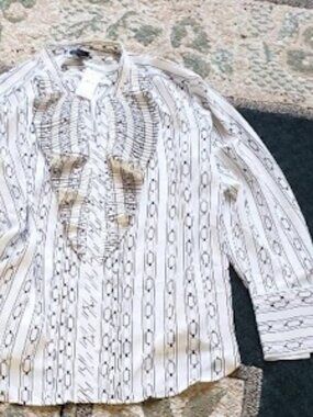 Ann Taylor Striped Long Sleeved Blouse (Brand New)